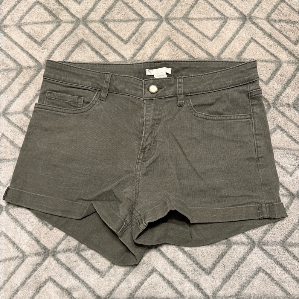 H&M Olive Jean Shorts